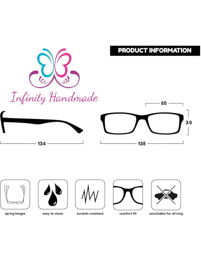 3 Pack Reading Glasses for Men and Women Comfortable Scratch Resistant Reading Glasses for Phone Computer +1.00 to +4.00 with Case and Free Cotton Handkerchief - Image 4